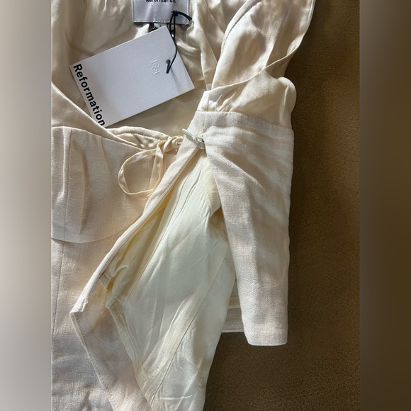 Reformation Evy Linen & Silk Corset Top - Picture 6 of 9